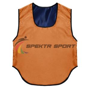 Купить Манишка футбольная двусторонняя Spektr Sport оранжево-синяя, р. 36-40 в Копейске 