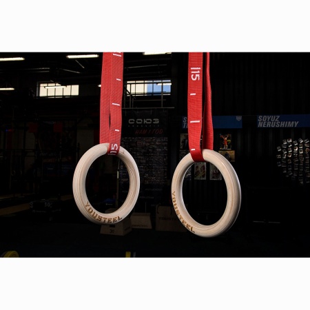 Купить Кольца гимнастические 32 мм красные стропы в Копейске 