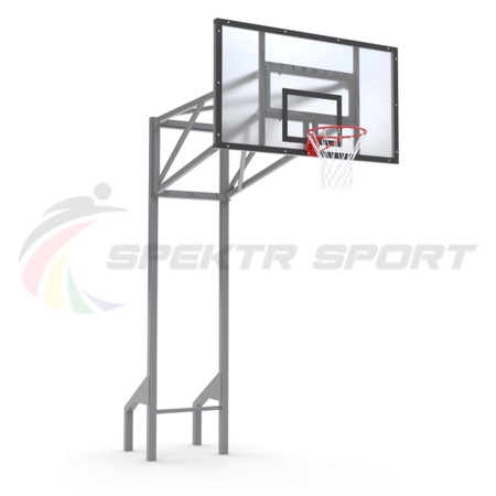 Купить Стойка баскетбольная уличная усиленная со щитом из оргстекла, кольцом и сеткой SP D 413 в Копейске 
