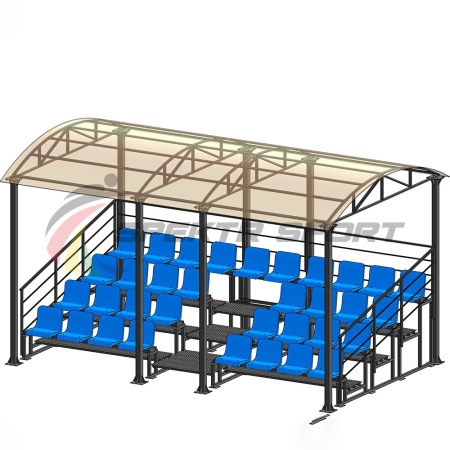 Купить Трибуна для зрителей 4 ряда на 34 места с навесом и перилами в Копейске 