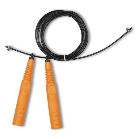 Купить Скакалка высокооборотная Кроссфит стальной шнур в оплетке 2.9 м чёрно-оранжевая в Копейске 