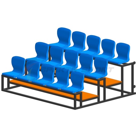 Купить Трибуна мобильная 3 ряда сиденья пластиковые на 15 мест в Копейске 